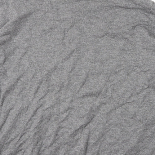 H&M Mens Grey Round Neck  Viscose Pullover Jumper Size XL