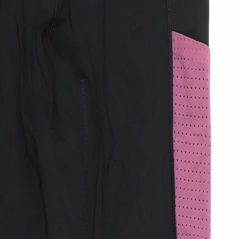 M&S Womens Black  Nylon Compression Leggings Size 14 L26 in Regular