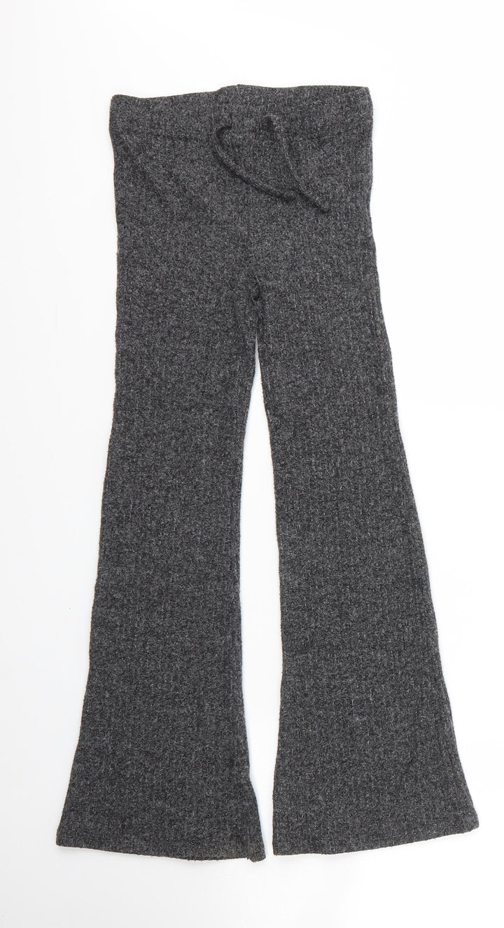 F&F Girls Grey  Viscose Sweatpants Trousers Size 9 Months L24 in Regular Drawstring