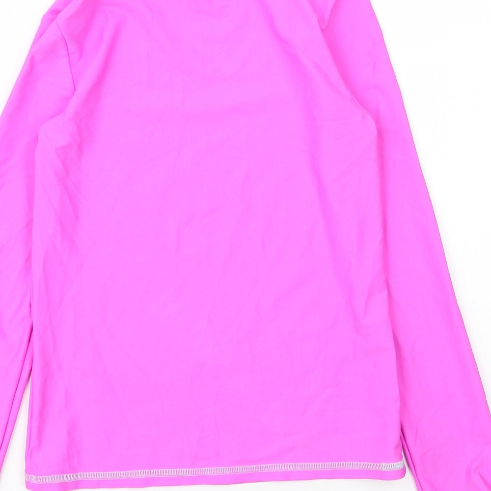 George Girls Pink  Polyester Basic T-Shirt Size 9 Years Mock Neck