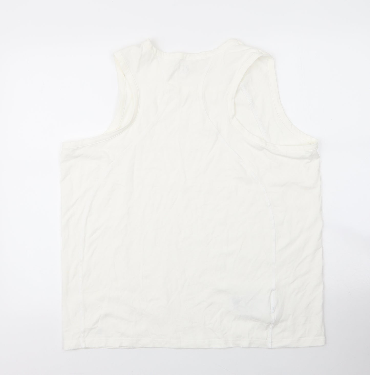 Oxlayne Mens White  Cotton Basic Tank Size XL Round Neck