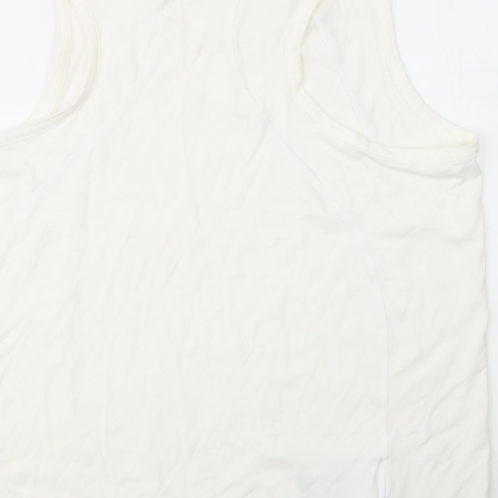 Oxlayne Mens White  Cotton Basic Tank Size XL Round Neck