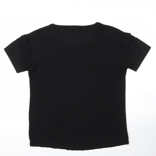 Vera Moda Womens Black  Polyester Basic Blouse Size M Round Neck