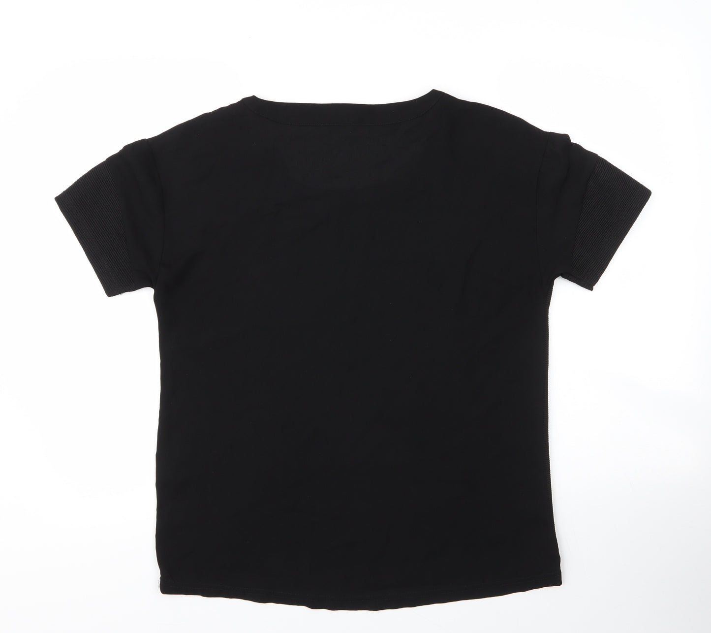 Vera Moda Womens Black  Polyester Basic Blouse Size M Round Neck