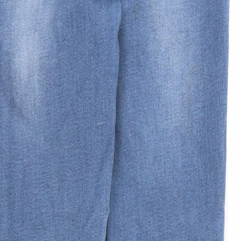 Amy Lynn Womens Blue Floral Cotton Skinny Jeans Size 12 L27 in Regular Zip