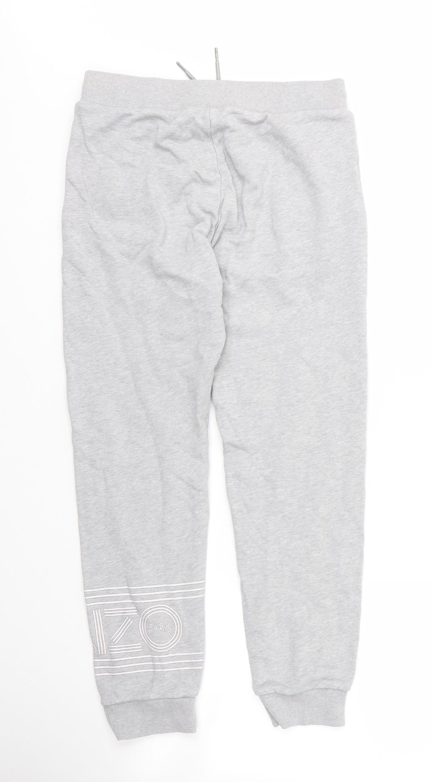 KENZO Womens Grey  Cotton Sweatpants Trousers Size 14 L26 in Regular Drawstring