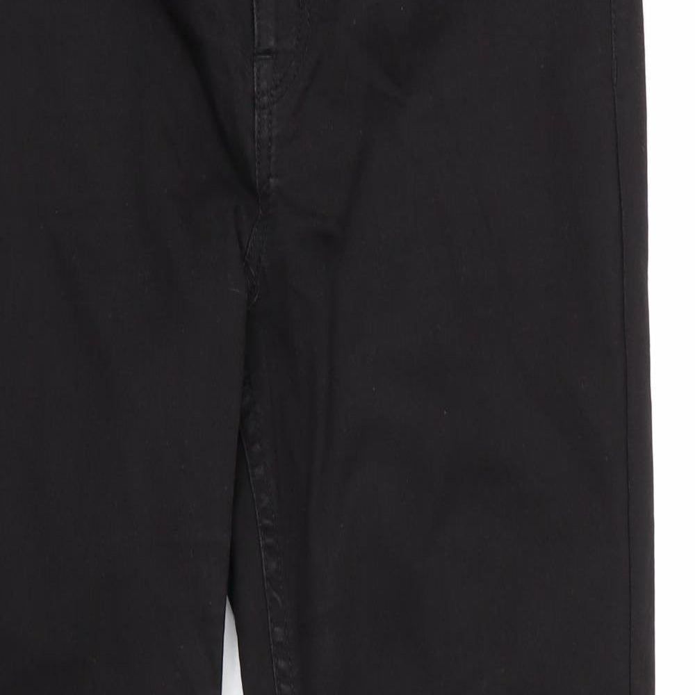 H&M Womens Black  Cotton Skinny Jeans Size 14 L29 in Regular Zip