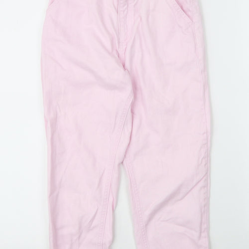 F&F Girls Orange  Cotton Tapered Jeans Size 9 Months L21 in Regular Zip