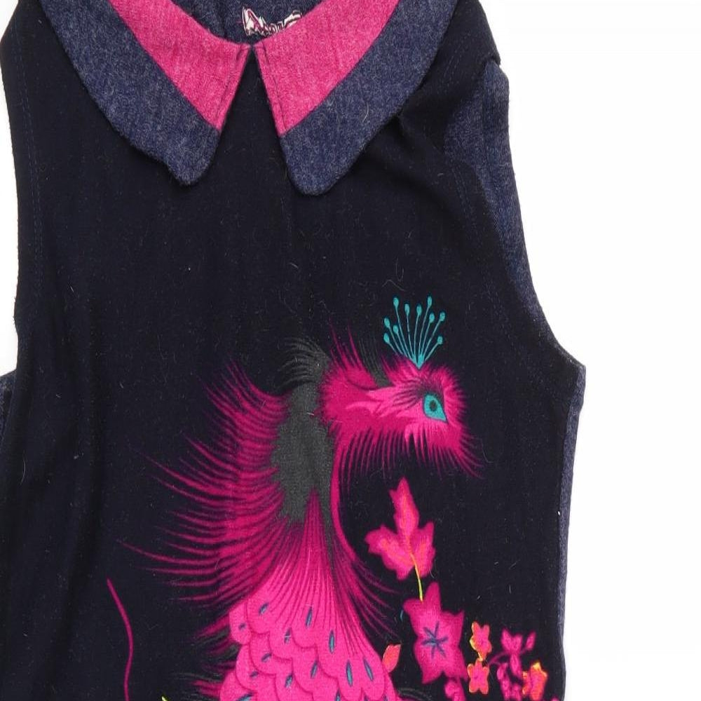 Smash Womens Blue Paisley Polyester Tunic Blouse Size L Collared