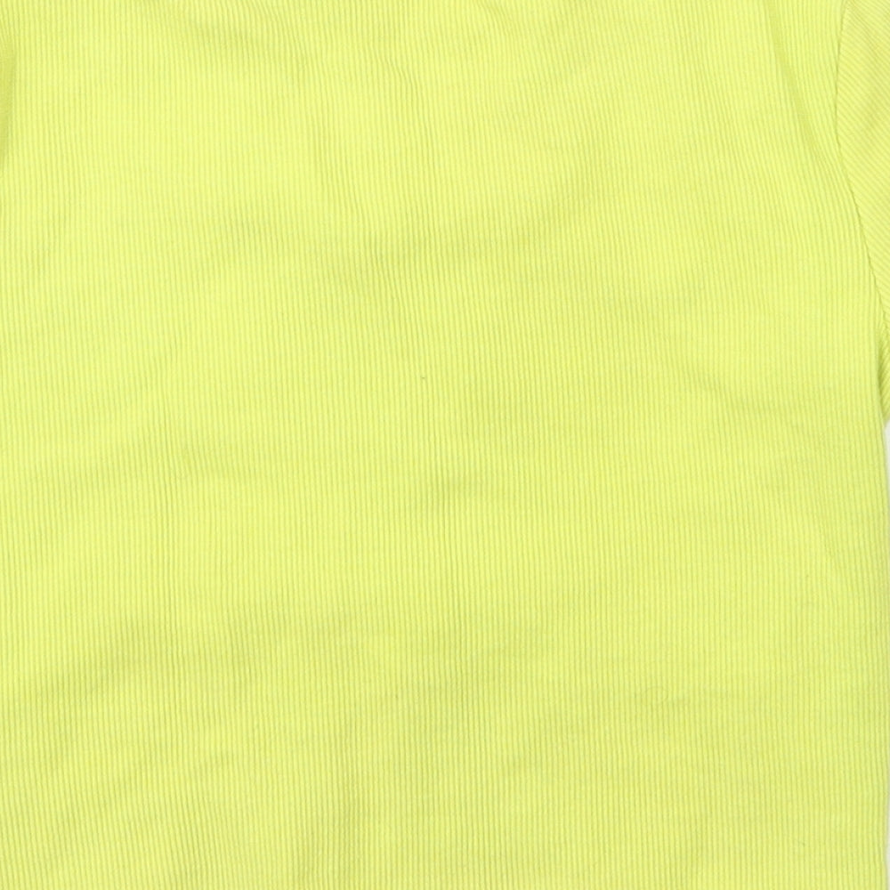 Preworn Womens Green  Cotton Basic T-Shirt Size S Round Neck