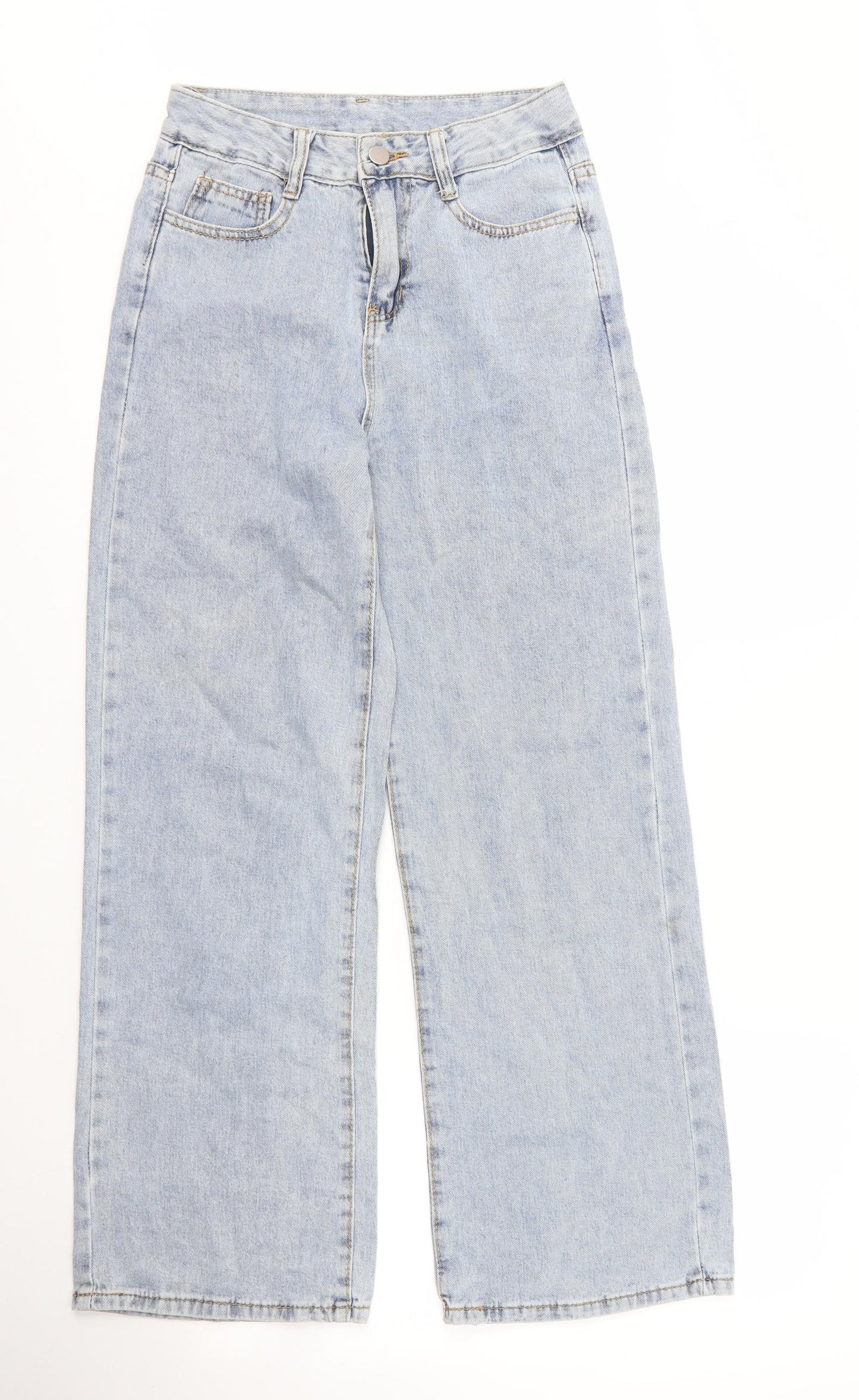 Preworn Womens Blue  Cotton Mom Jeans Size 26 in L27 in Regular Zip