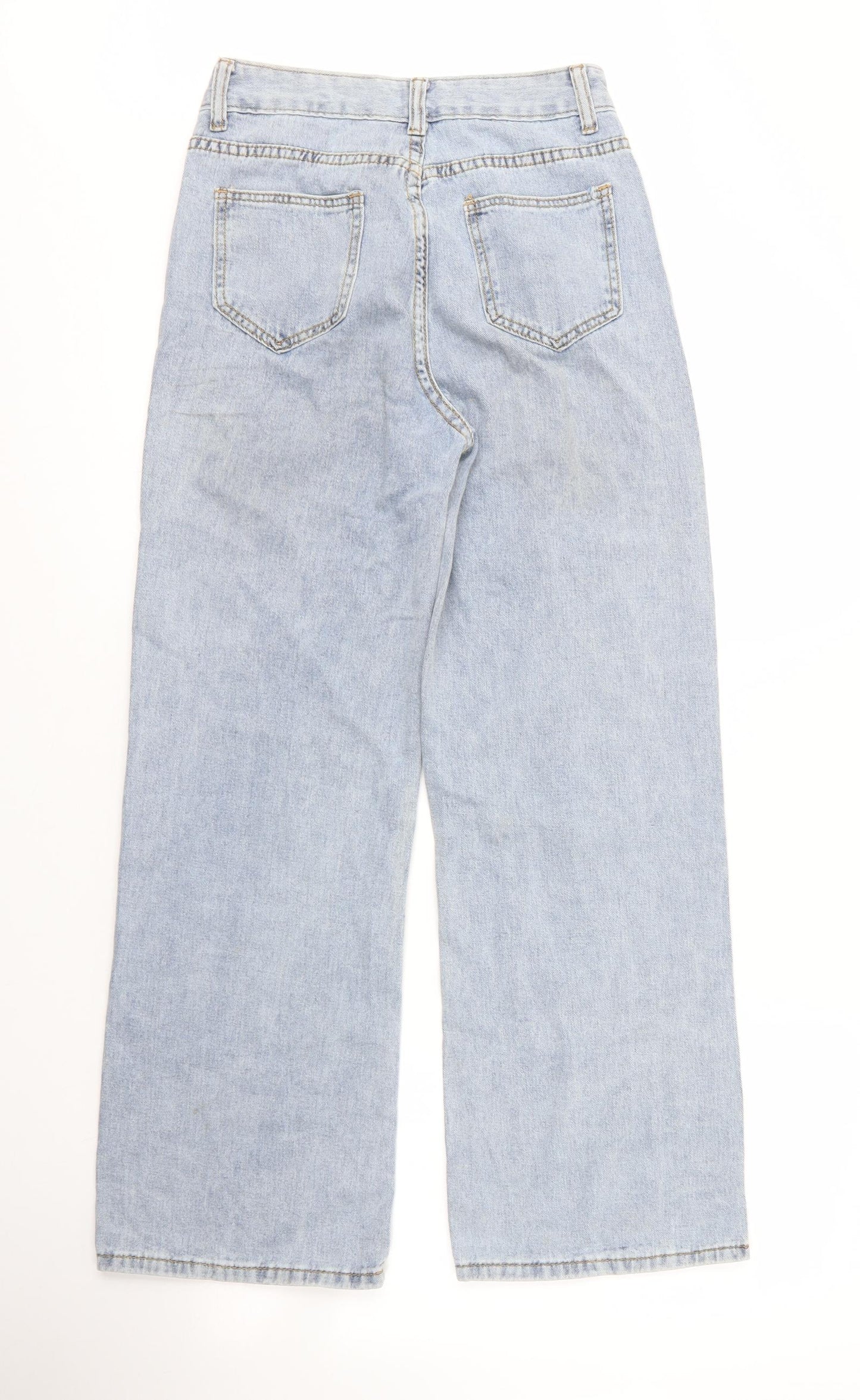 Preworn Womens Blue  Cotton Mom Jeans Size 26 in L27 in Regular Zip