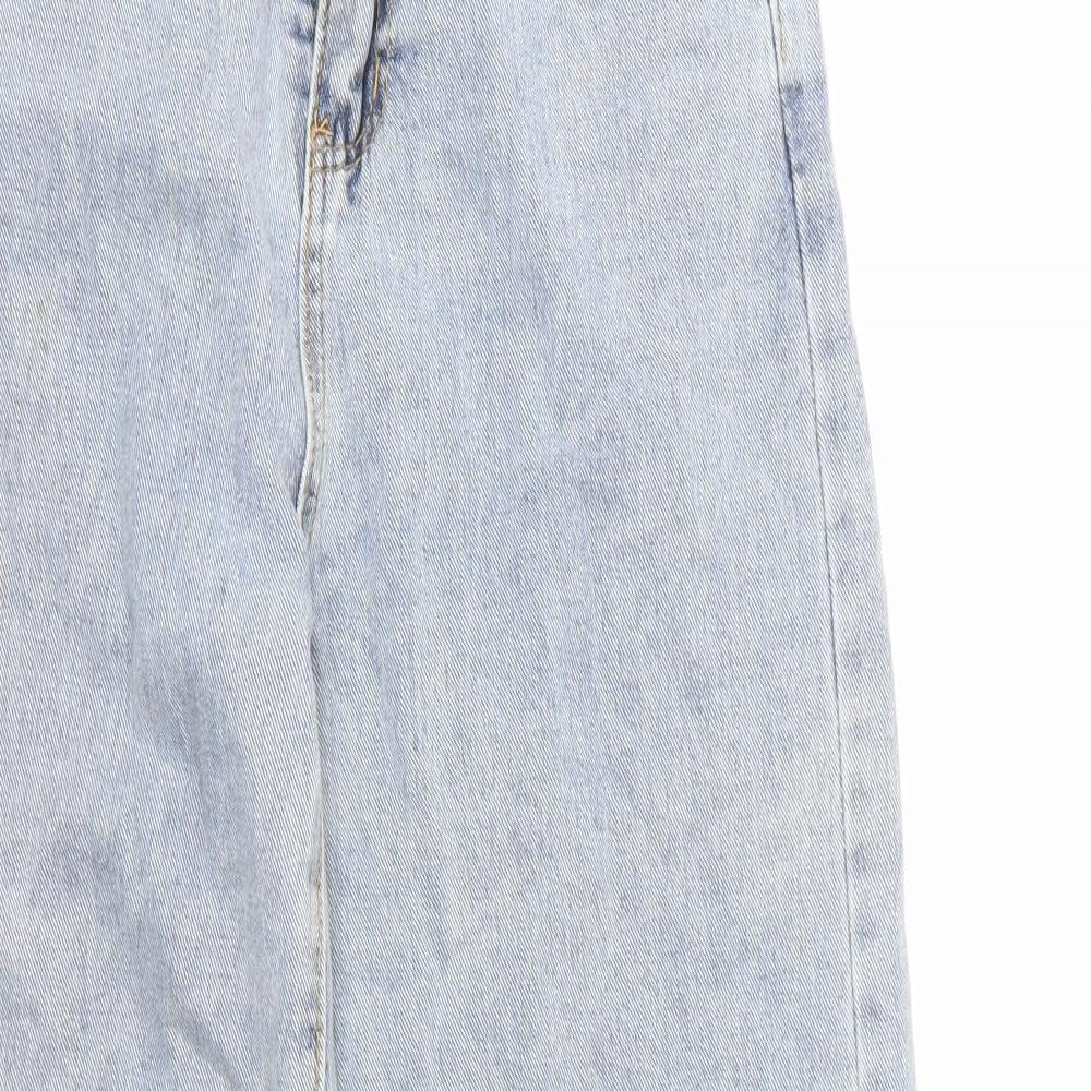 Preworn Womens Blue  Cotton Mom Jeans Size 26 in L27 in Regular Zip