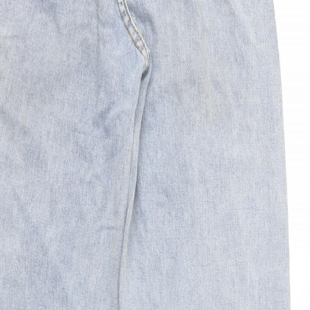 Preworn Womens Blue  Cotton Mom Jeans Size 26 in L27 in Regular Zip