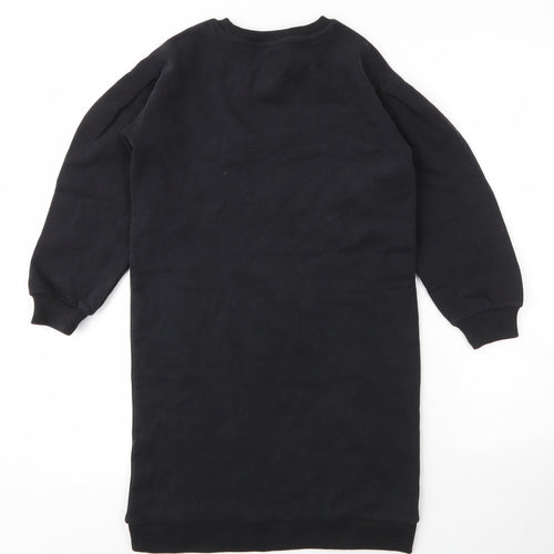 TU Girls Black Round Neck  Cotton Tunic Jumper Size 8 Years