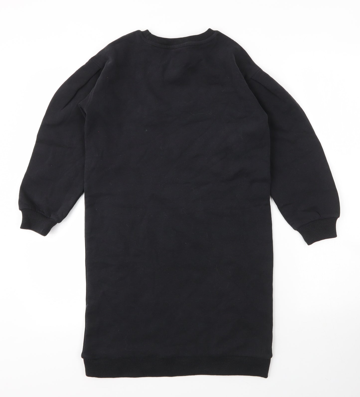 TU Girls Black Round Neck  Cotton Tunic Jumper Size 8 Years
