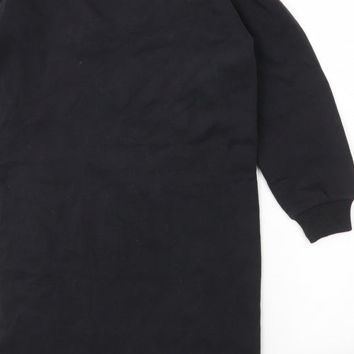 TU Girls Black Round Neck  Cotton Tunic Jumper Size 8 Years