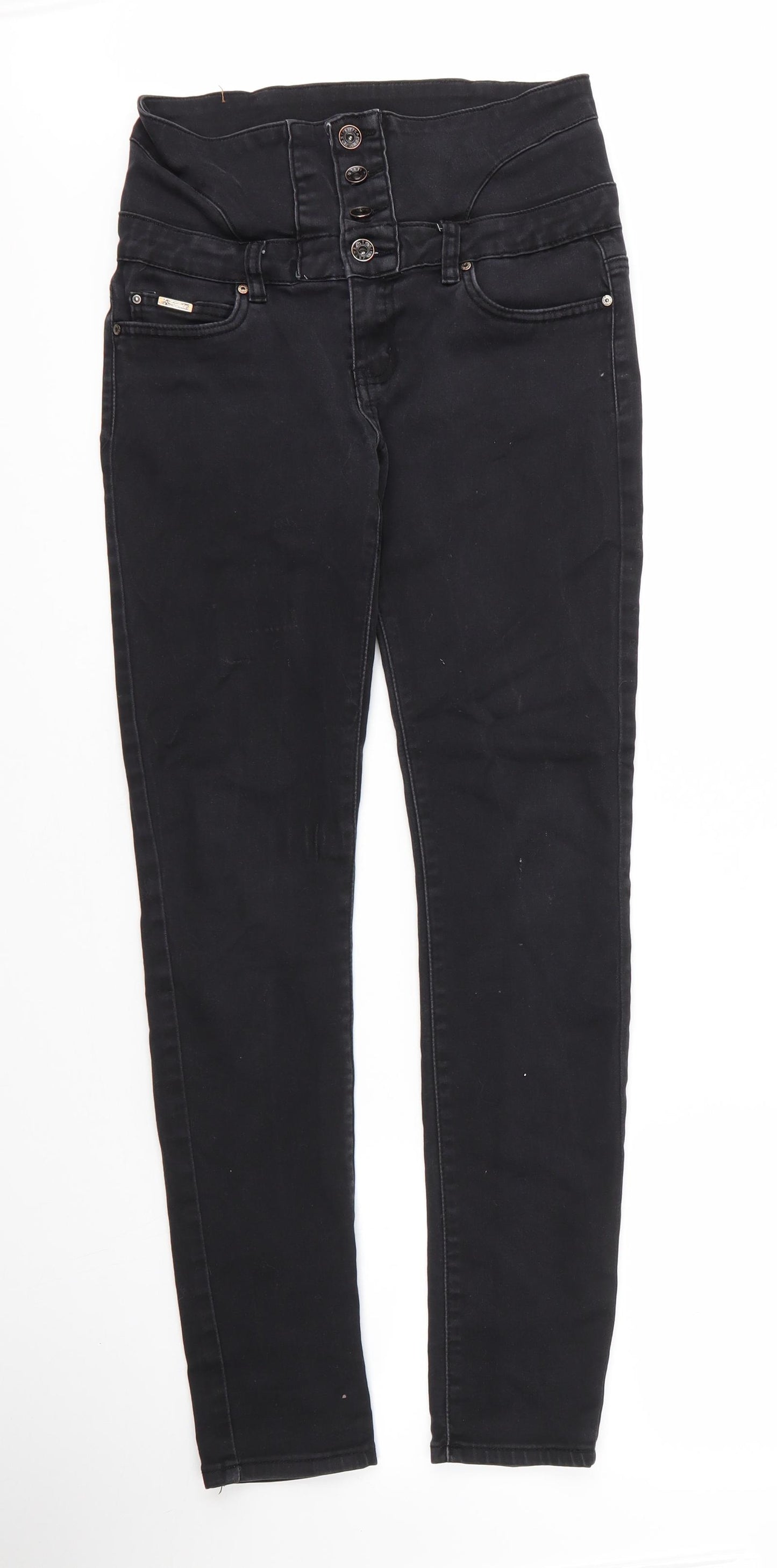 Toxik3 Womens Black  Cotton Skinny Jeans Size 12 L29 in Regular Button