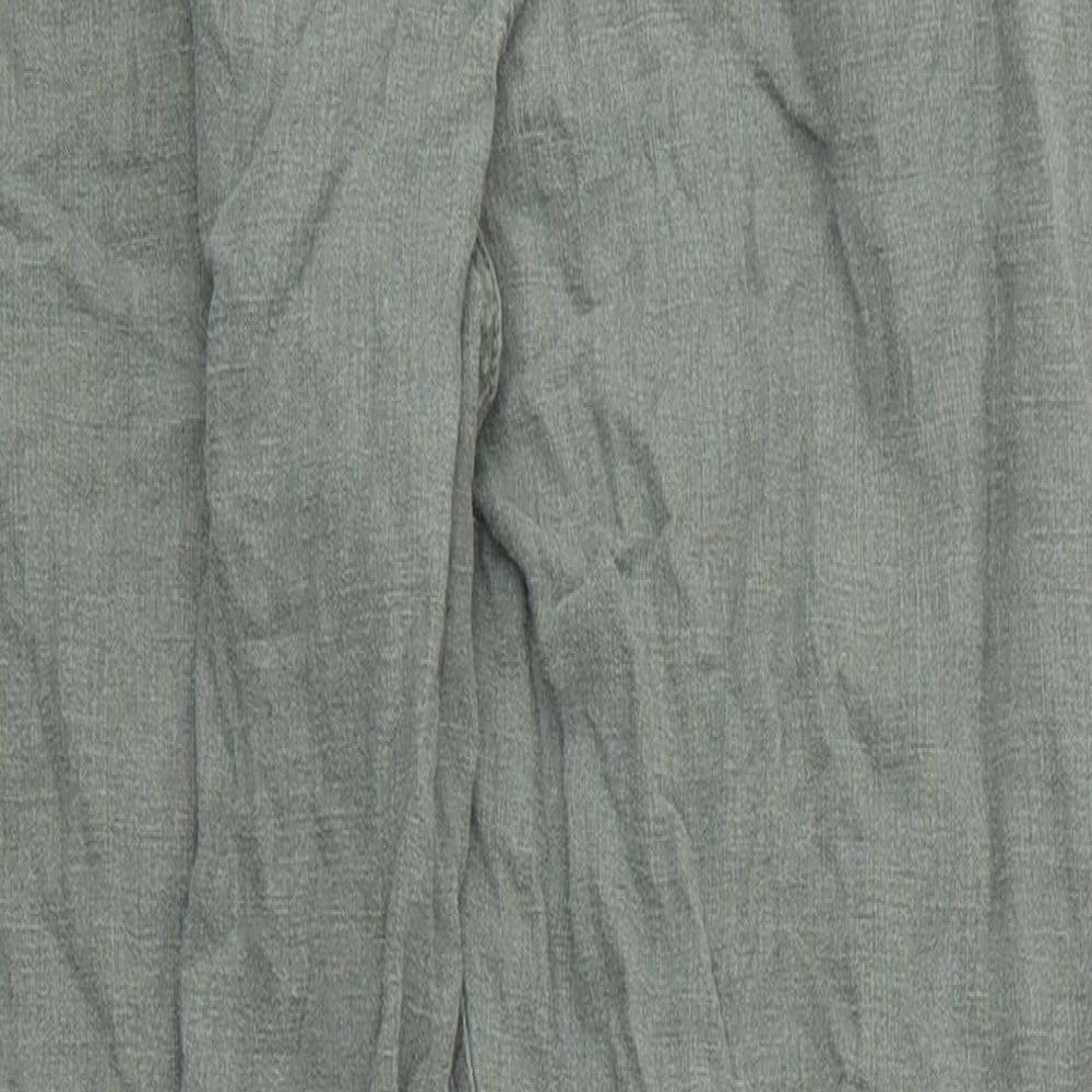 NEXT Womens Green  Linen Capri Trousers Size 10 L27 in Regular Drawstring