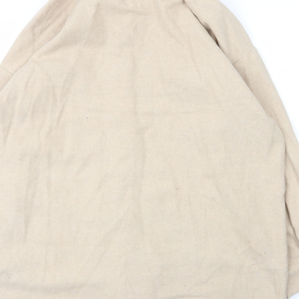 Noisy may Mens Beige  Acrylic  Button-Up Size XL Collared Button