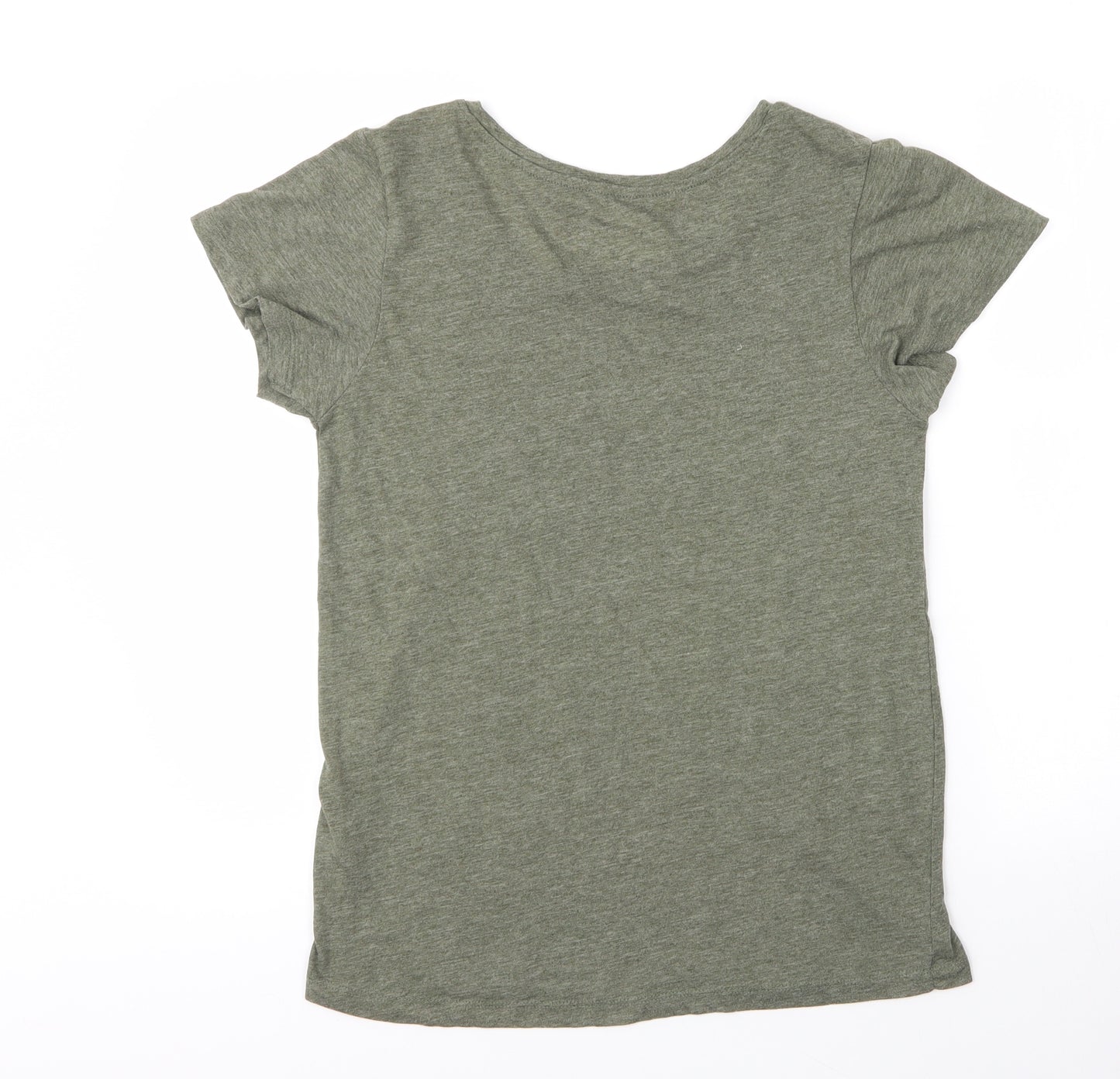 Primark Womens Green  Cotton Basic T-Shirt Size 12 Round Neck