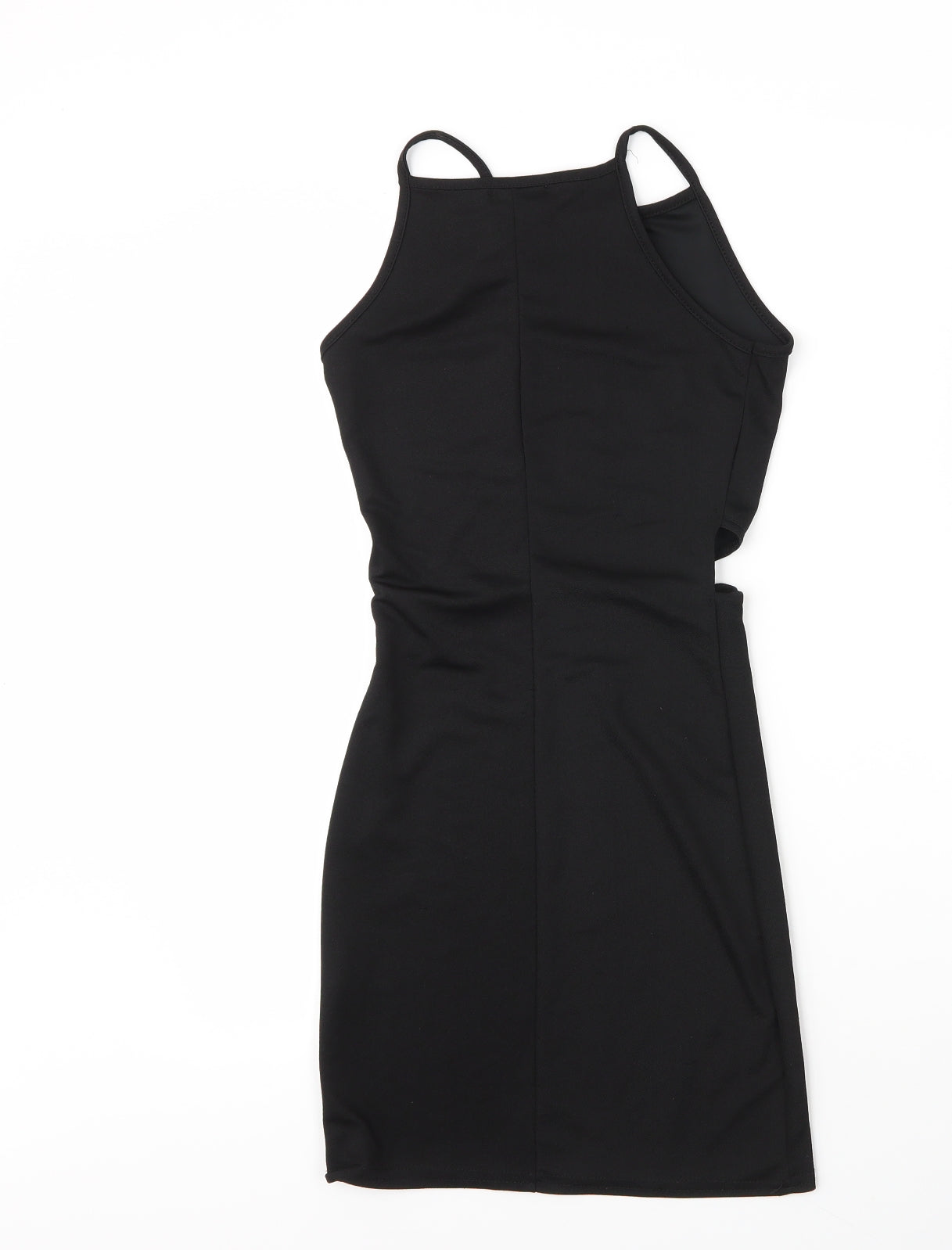 PRETTYLITTLETHING Womens Black  Polyester Bodycon  Size 6  Round Neck