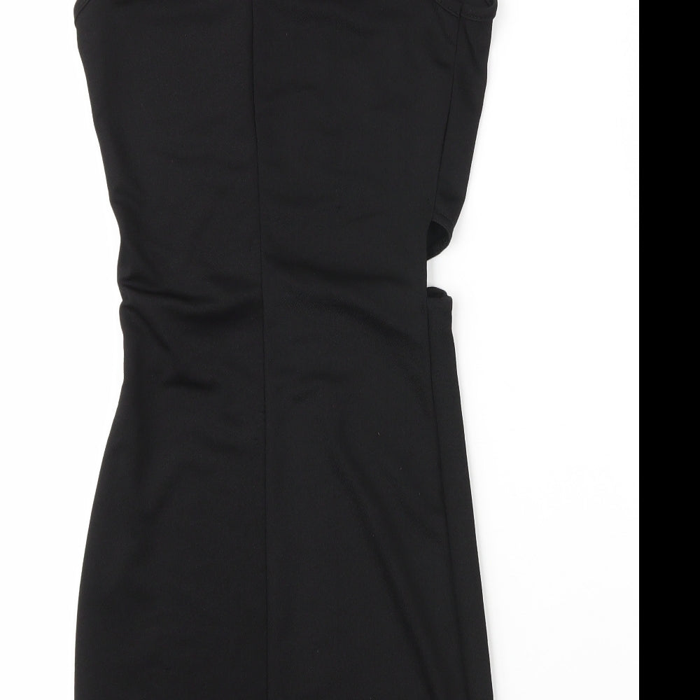 PRETTYLITTLETHING Womens Black  Polyester Bodycon  Size 6  Round Neck