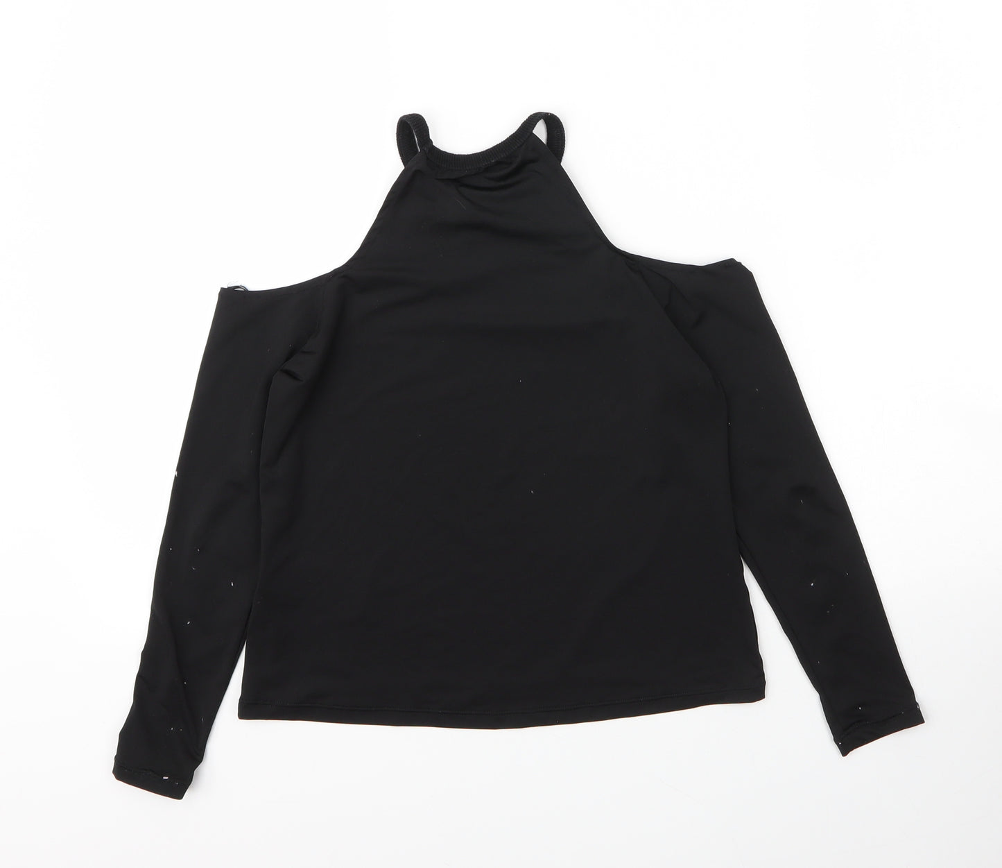 USA Pro Girls Black  Polyester Basic T-Shirt Size 10 Years Round Neck