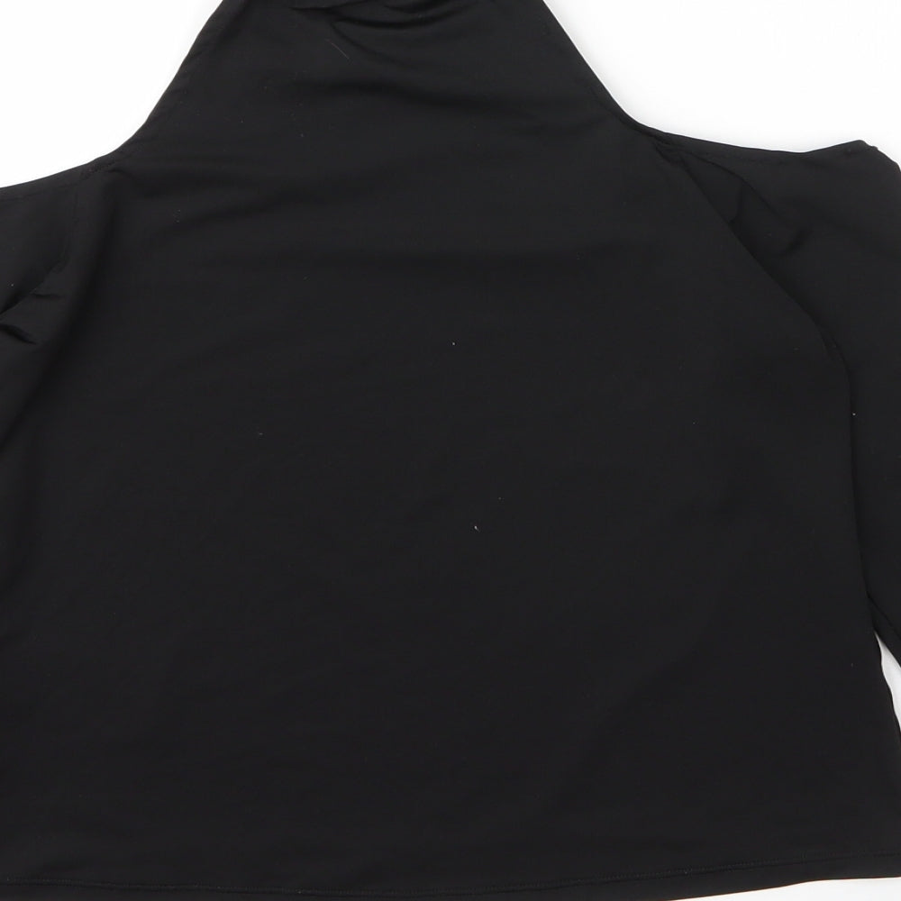 USA Pro Girls Black  Polyester Basic T-Shirt Size 10 Years Round Neck