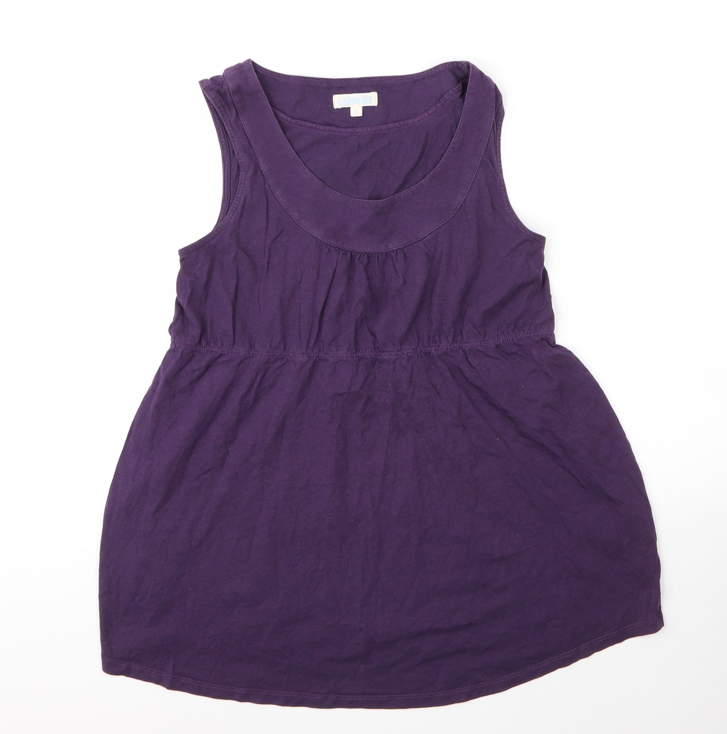 JoJo Maman Bébé Womens Purple  Cotton Tunic Blouse Size S Round Neck