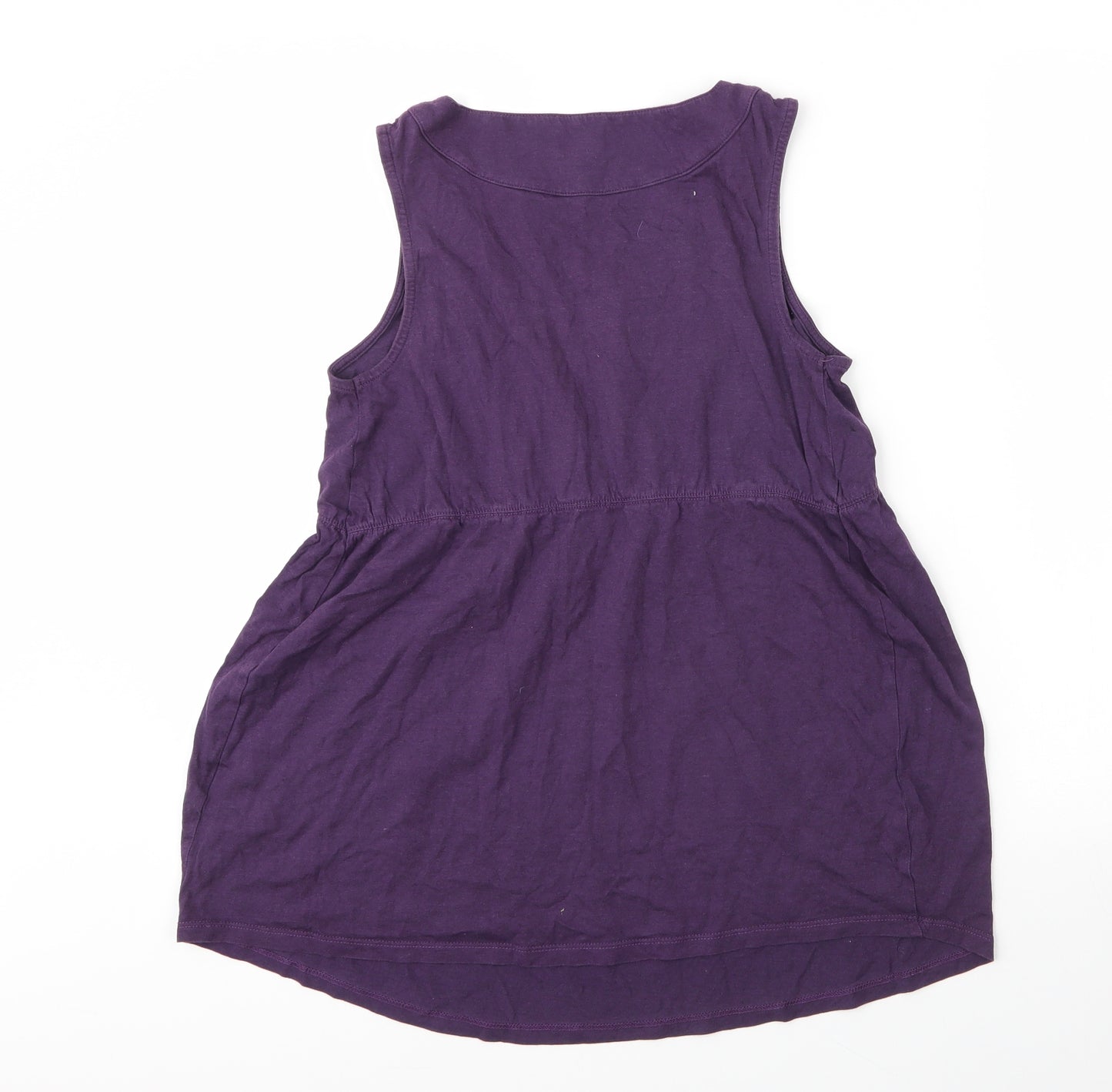 JoJo Maman Bébé Womens Purple  Cotton Tunic Blouse Size S Round Neck