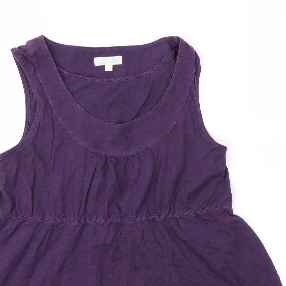 JoJo Maman Bébé Womens Purple  Cotton Tunic Blouse Size S Round Neck