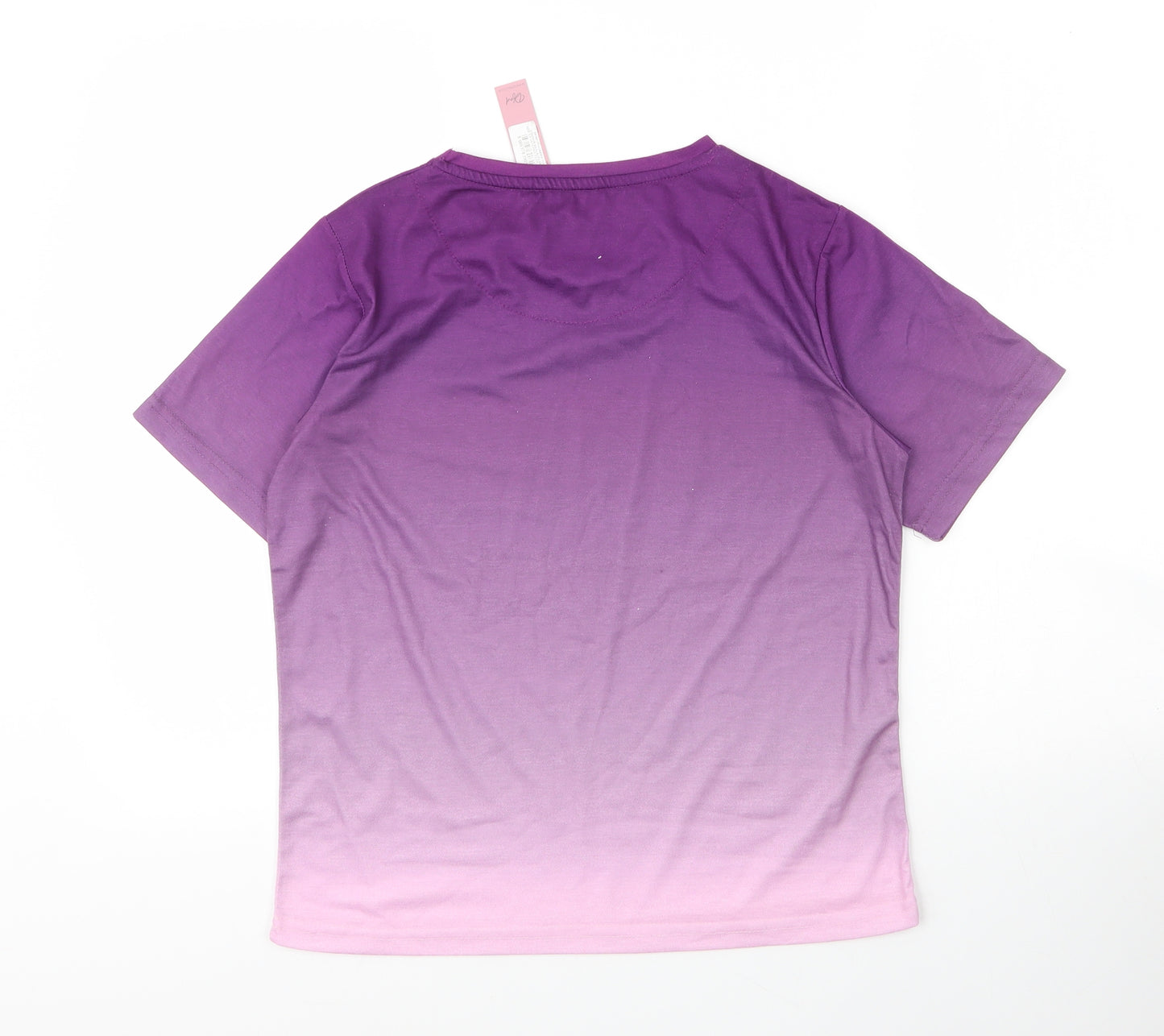 DFND Girls Purple  Cotton Basic T-Shirt Size 13 Years Round Neck