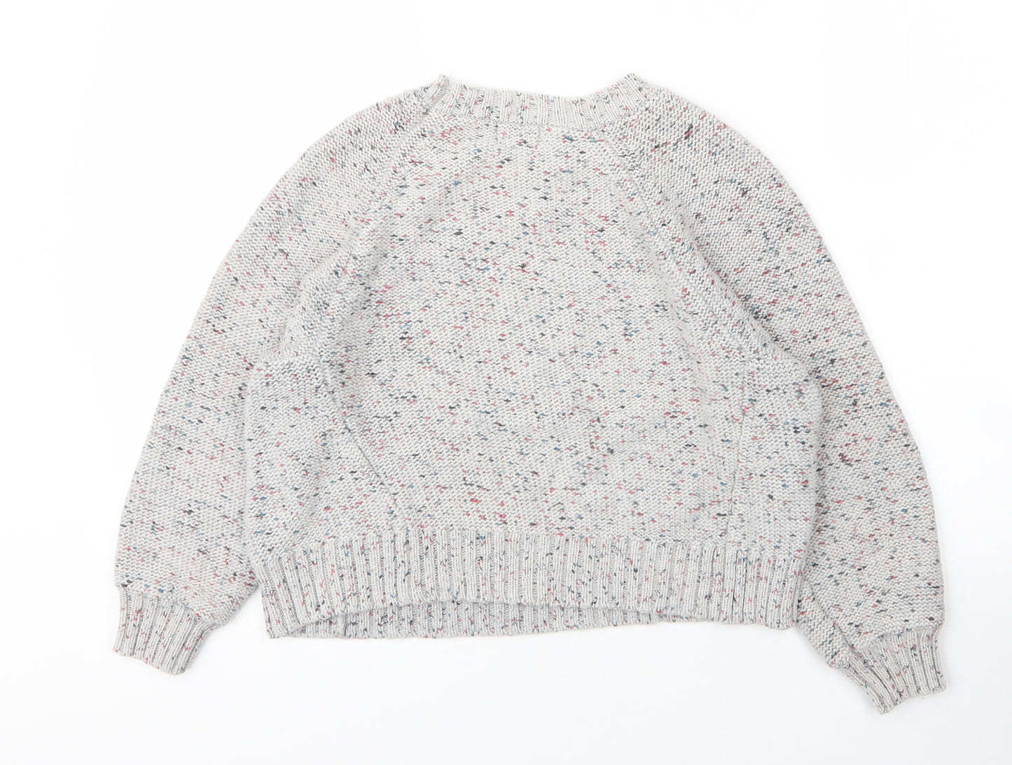 Gormon Womens Grey Round Neck  Cotton Pullover Jumper Size 10