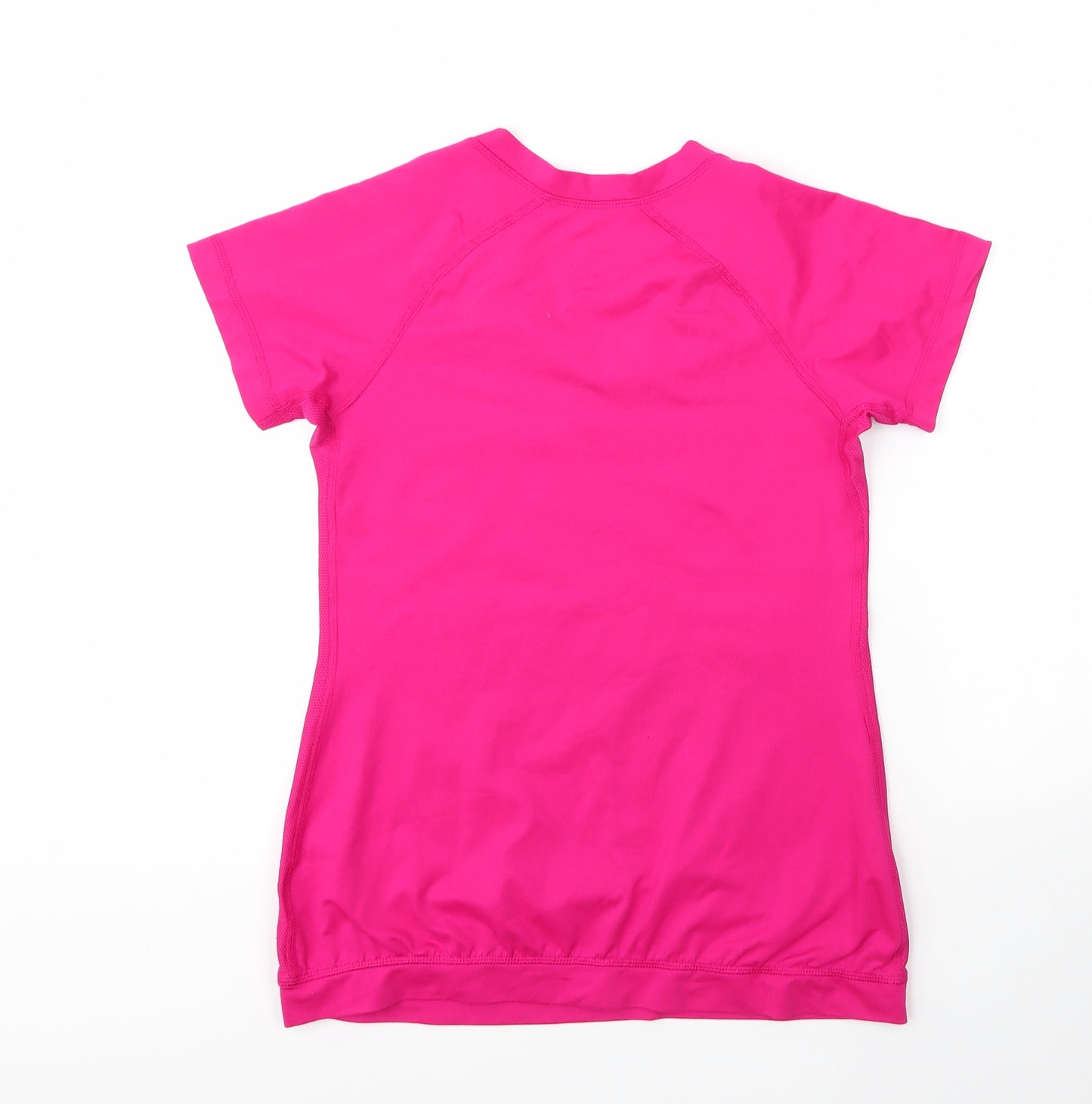 Nike Womens Pink  Polyester Basic T-Shirt Size M V-Neck
