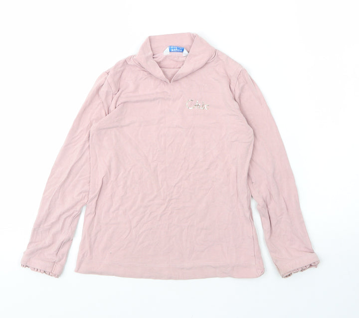 Mayoral Girls Pink  Cotton Basic Blouse Size 5 Years Round Neck