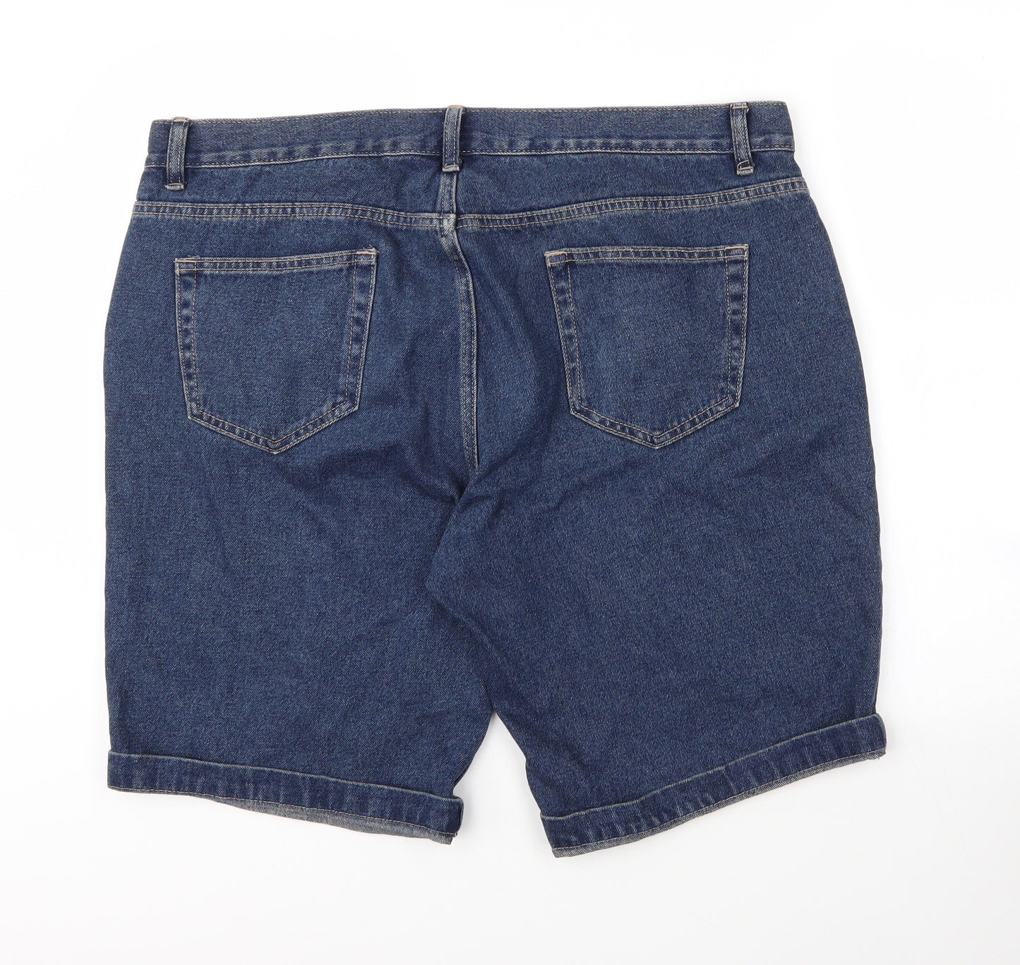 George Mens Blue  Cotton Bermuda Shorts Size 40 in L12 in Regular Zip