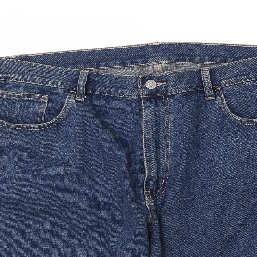 George Mens Blue  Cotton Bermuda Shorts Size 40 in L12 in Regular Zip