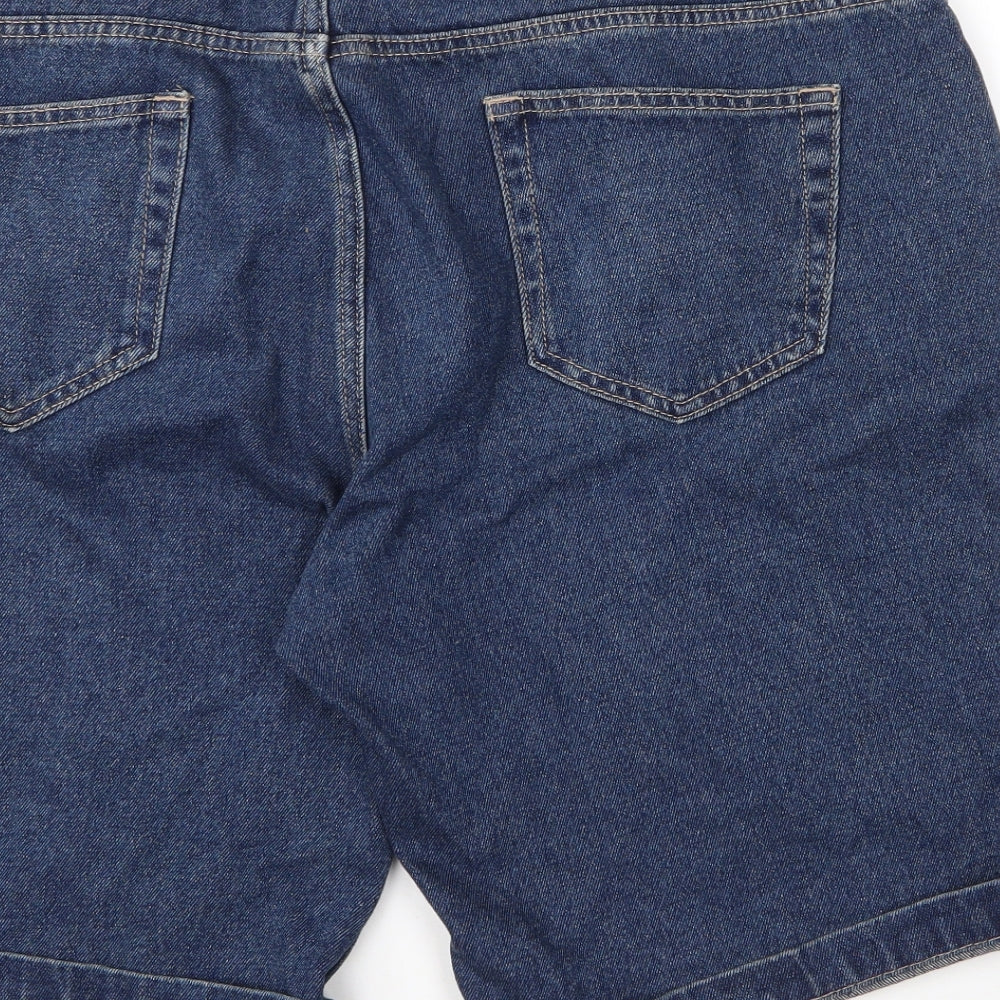George Mens Blue  Cotton Bermuda Shorts Size 40 in L12 in Regular Zip