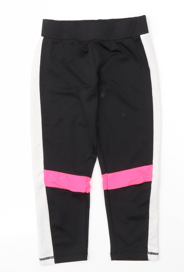 Primark Girls Black Polyester Capri Trousers Size 10 Years Regular