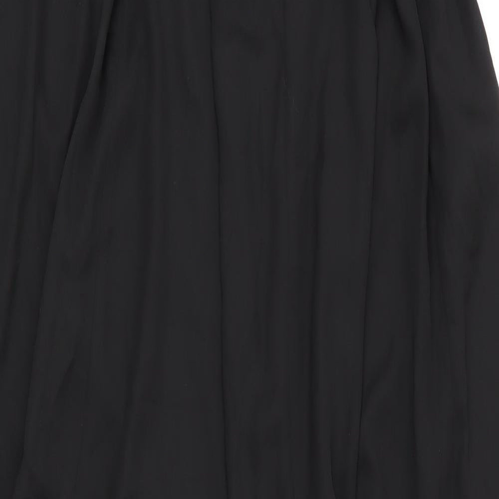 Boohoo Womens Black  Polyester A-Line Skirt Size 16   Tie
