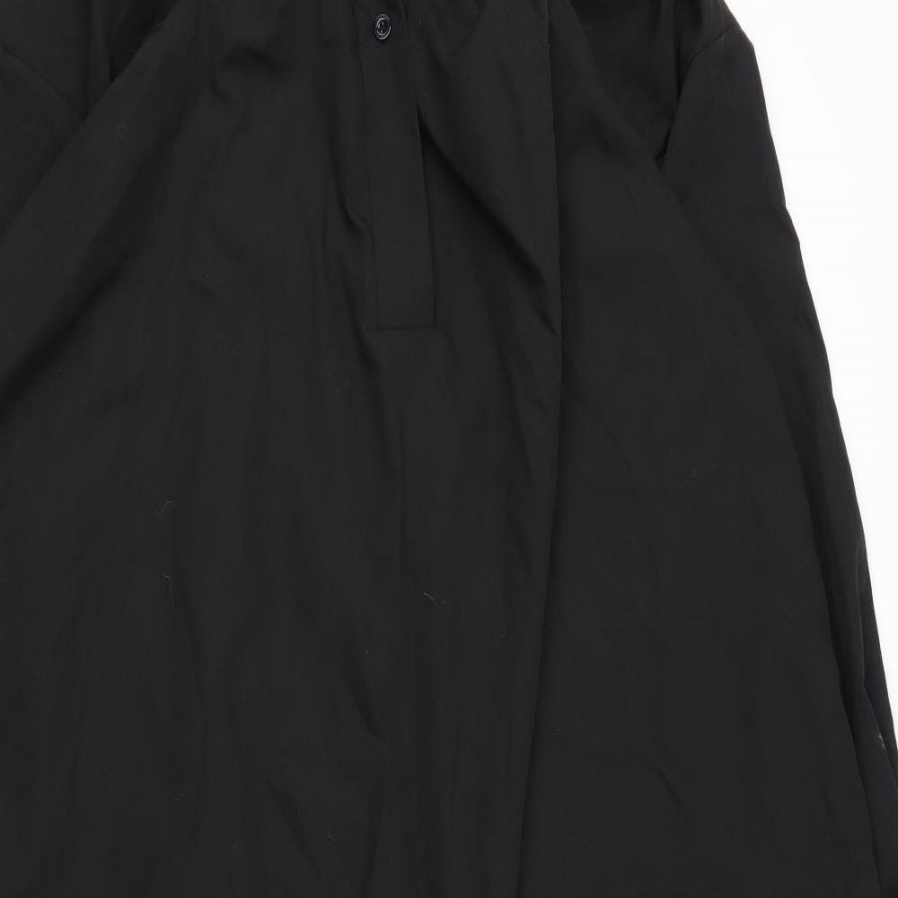 Zanzea Womens Black  Cotton Shirt Dress  Size 4XL  V-Neck Button