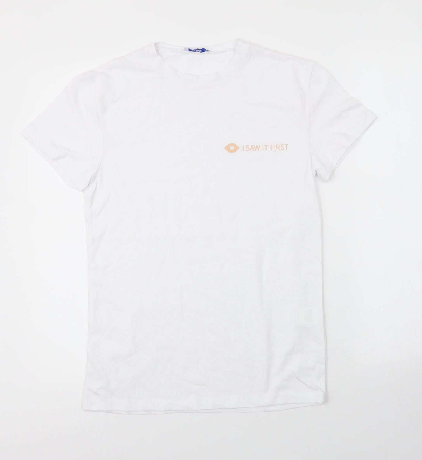 Jetty Womens White  Cotton Basic T-Shirt Size S Round Neck