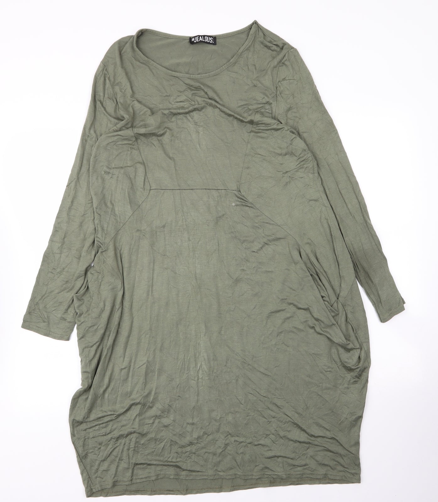 Be Jealous Womens Green  Viscose A-Line  Size 20  Round Neck