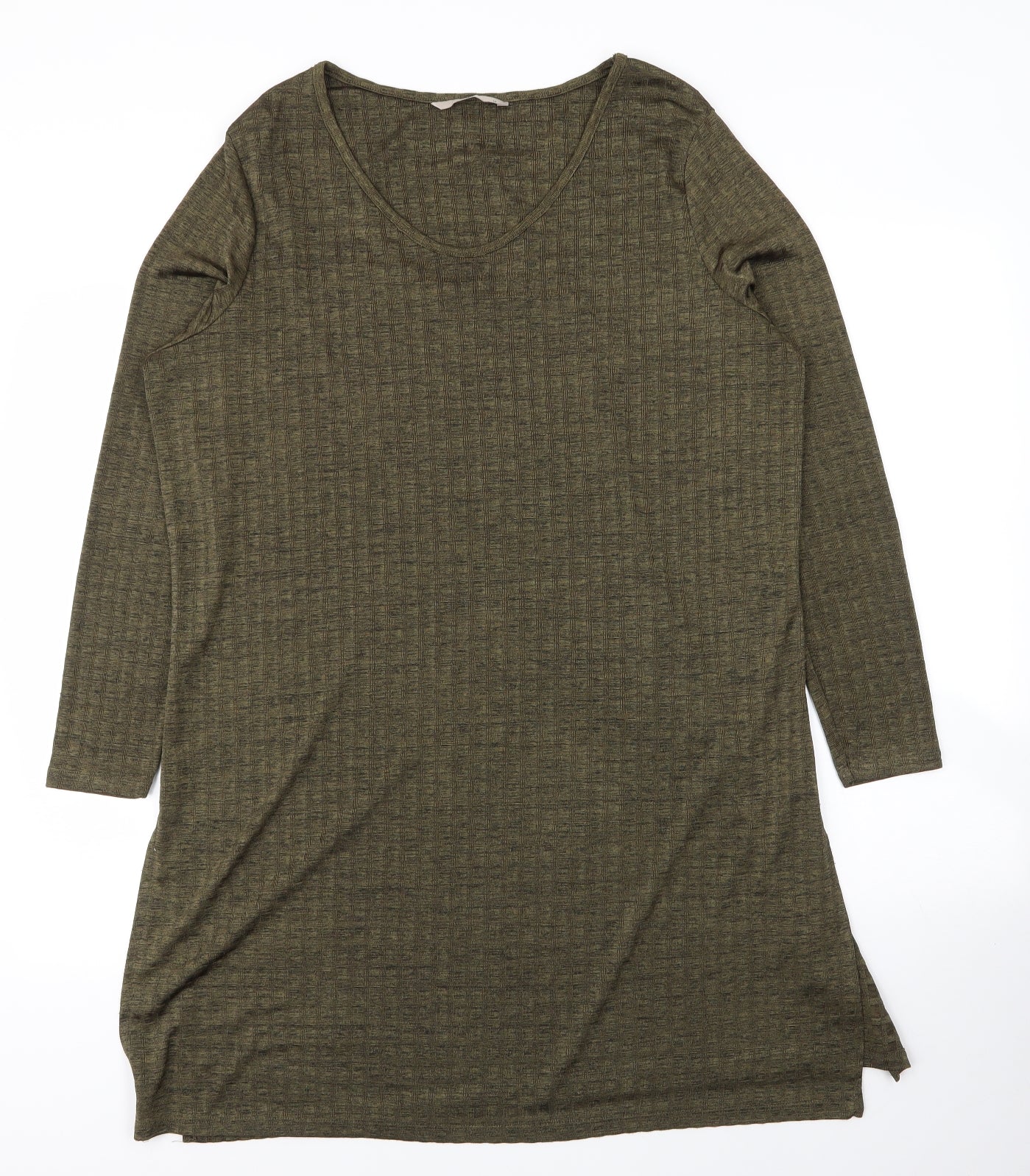 TU Womens Green  Polyester Tunic Blouse Size 18 Round Neck