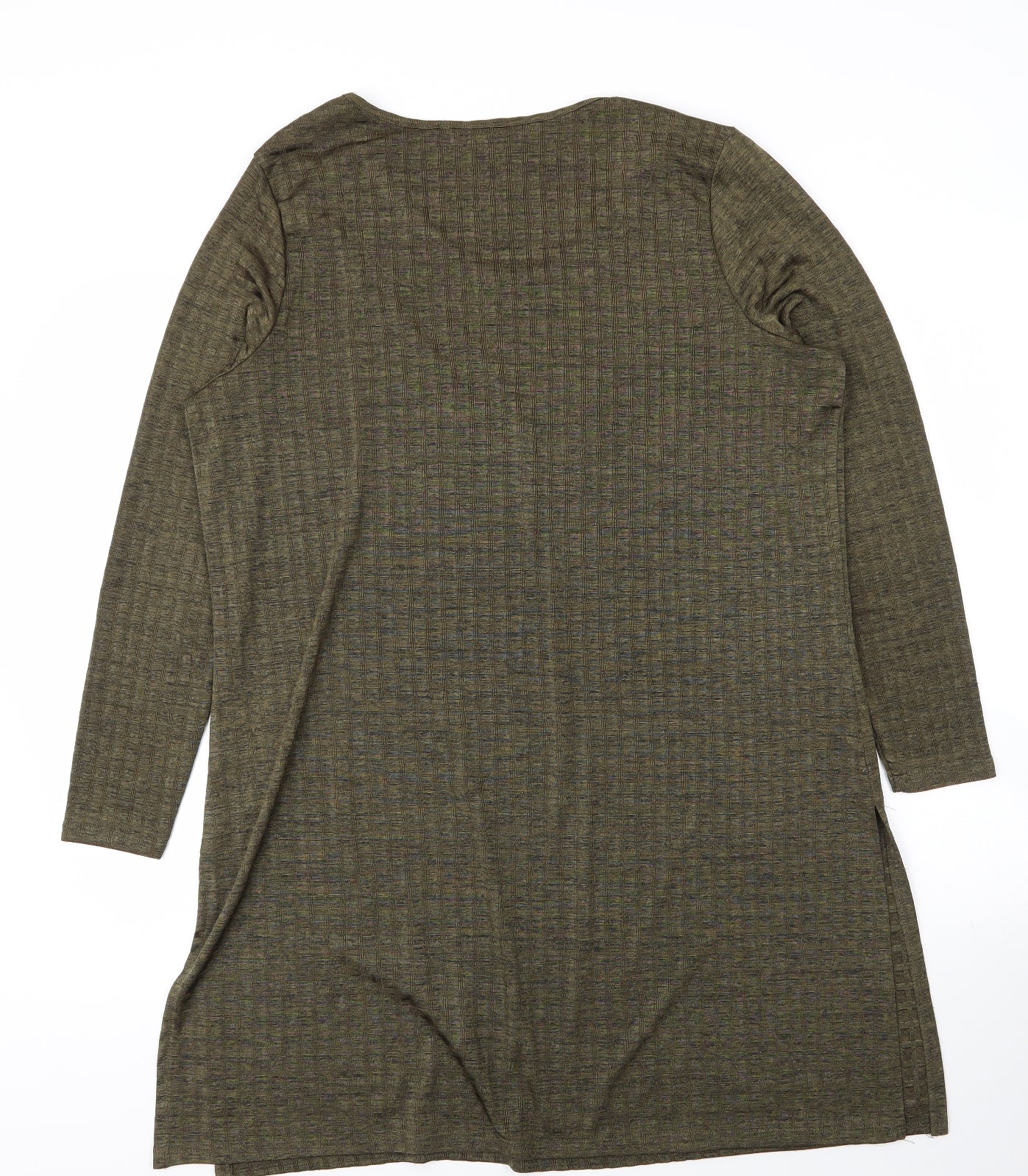 TU Womens Green  Polyester Tunic Blouse Size 18 Round Neck