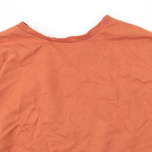 TU Womens Orange Round Neck  Cotton Pullover Jumper Size 20