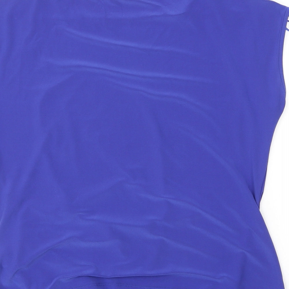 BHS Womens Blue  Polyester Basic Blouse Size 16 Round Neck