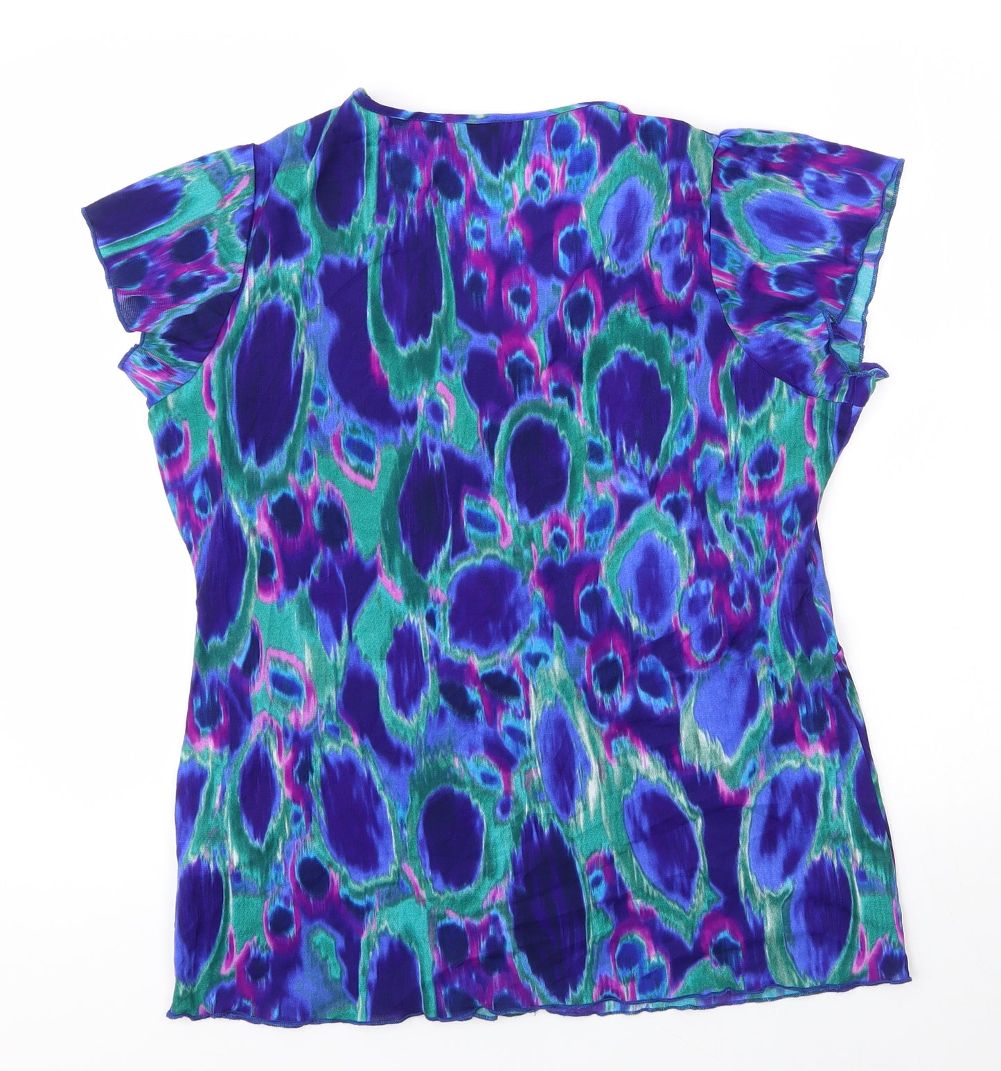 Per Una Womens Blue  Polyester Basic Blouse Size 18 V-Neck