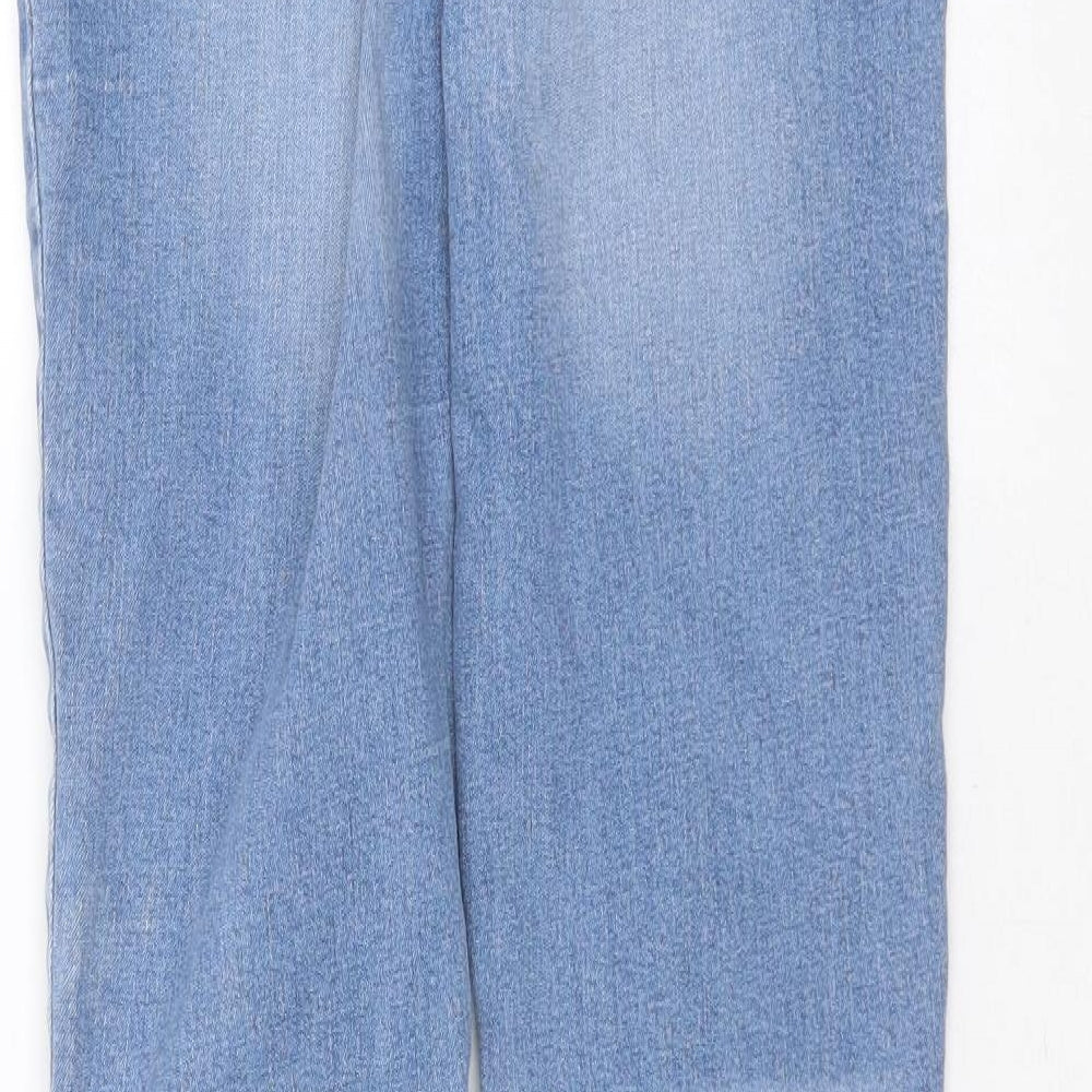NEXT Womens Blue  Cotton Skinny Jeans Size 10 L30 in Extra-Slim Zip